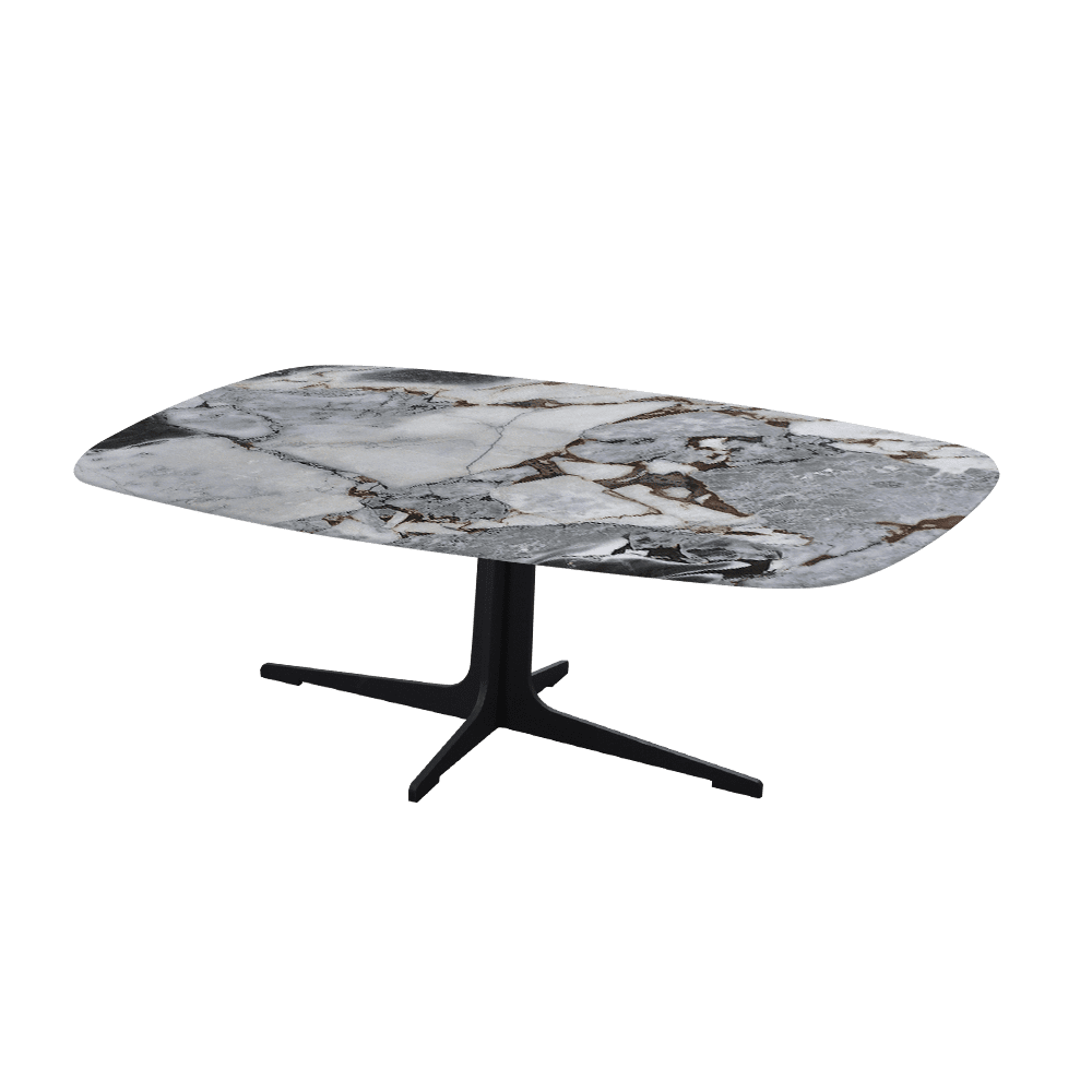TARINA – Mix & Match Marble Coffee Table with Black Metal Leg (1200mm x 700mm)