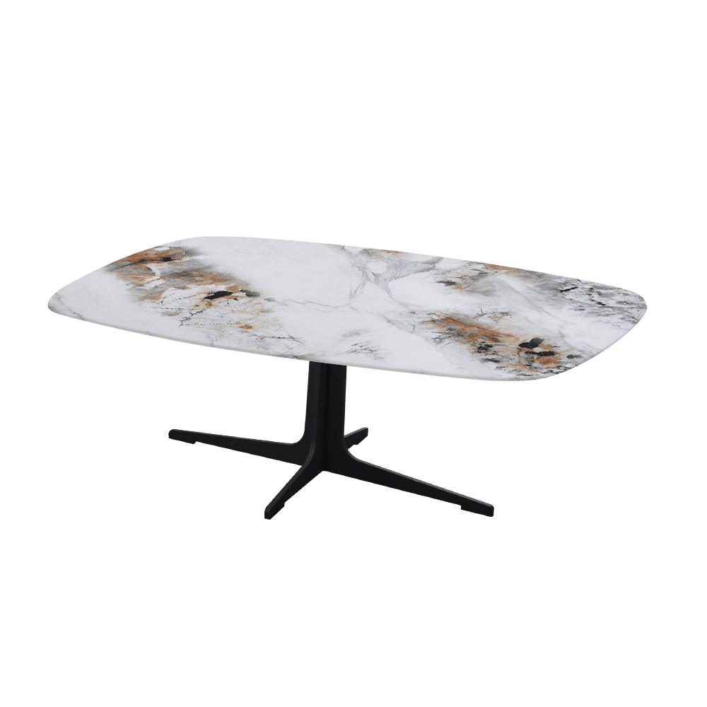 TARINA – Mix & Match Marble Coffee Table with Black Metal Leg (1200mm x 700mm)
