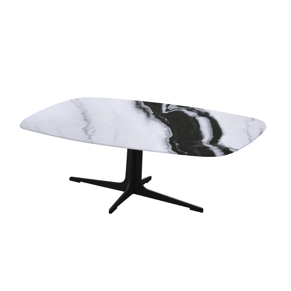 TARINA – Mix & Match Marble Coffee Table with Black Metal Leg (1200mm x 700mm)