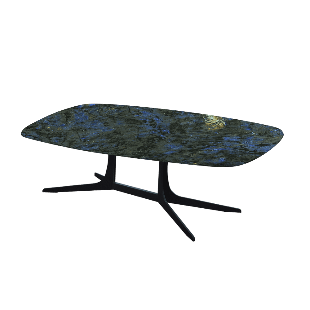 HANNA – Mix & Match Marble Coffee Table with Black Metal Leg (1200mm x 700mm)