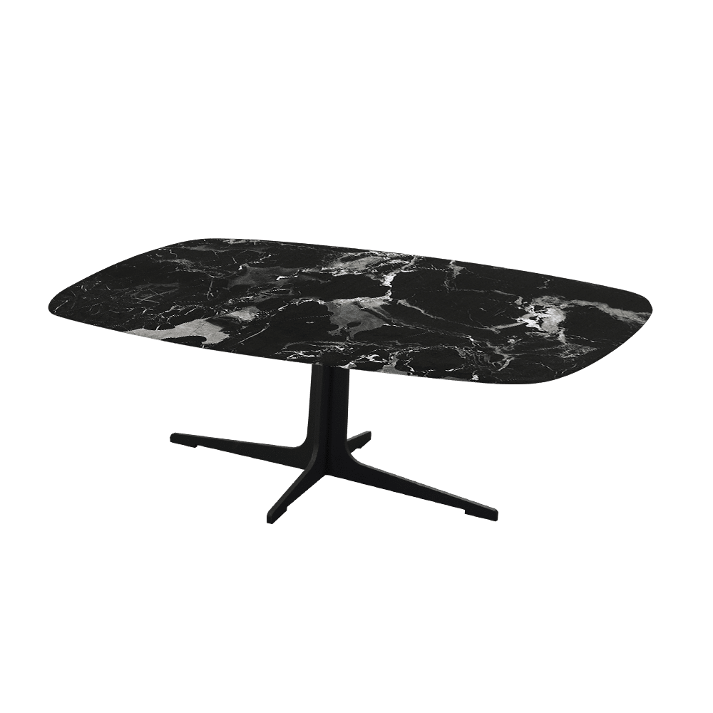 TARINA – Mix & Match Marble Coffee Table with Black Metal Leg (1200mm x 700mm)