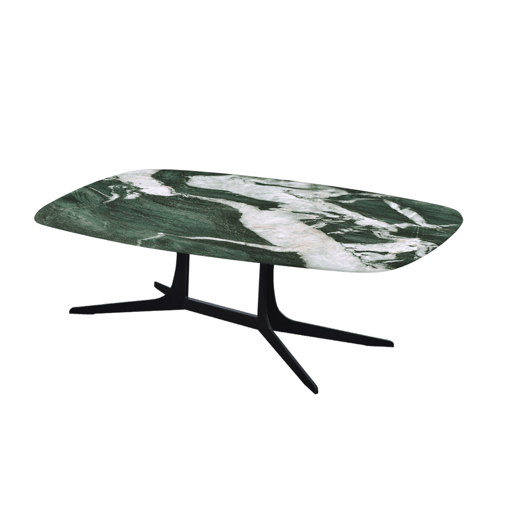 HANNA – Mix & Match Marble Coffee Table with Black Metal Leg (1200mm x 700mm)