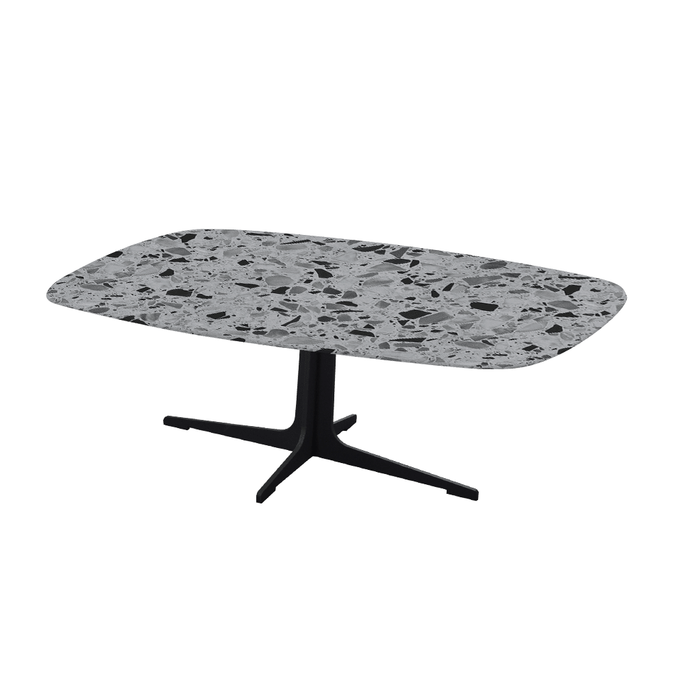 TARINA – Mix & Match Marble Coffee Table with Black Metal Leg (1200mm x 700mm)