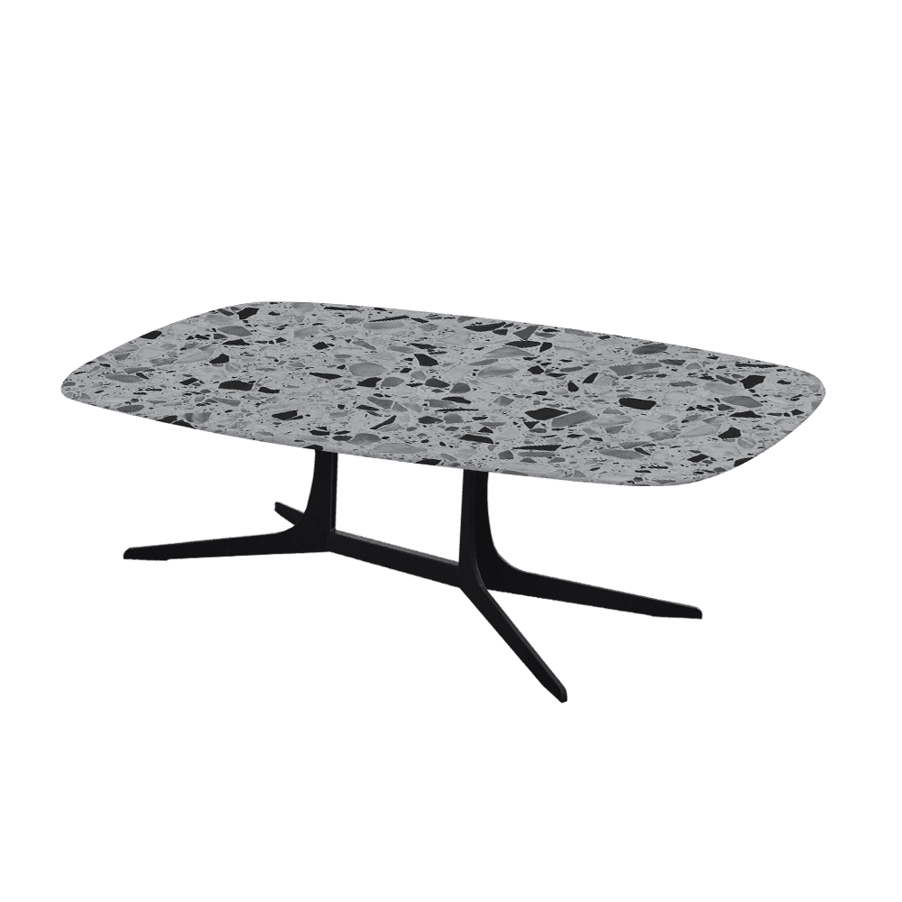 HANNA – Mix & Match Marble Coffee Table with Black Metal Leg (1200mm x 700mm)