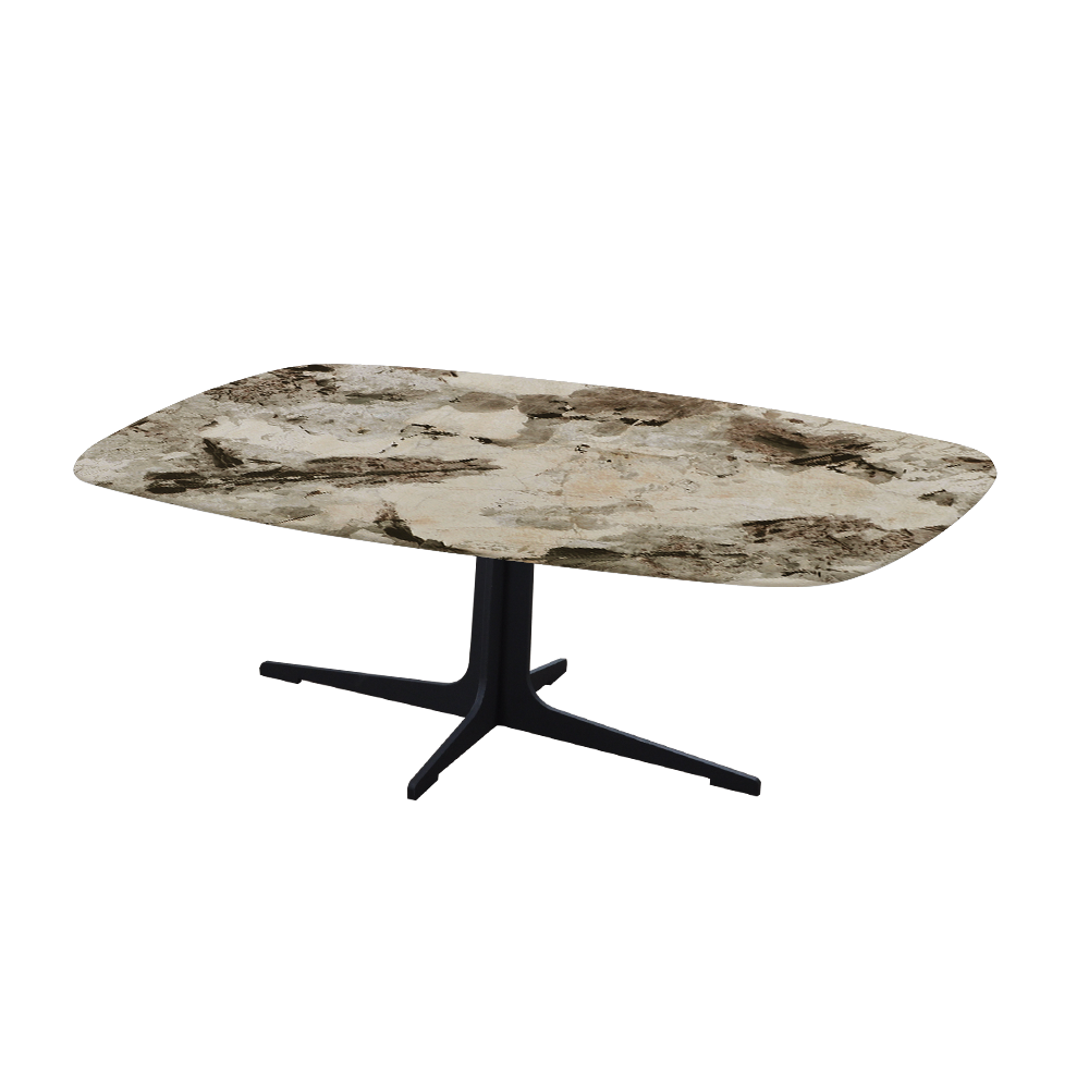 TARINA – Mix & Match Marble Coffee Table with Black Metal Leg (1200mm x 700mm)