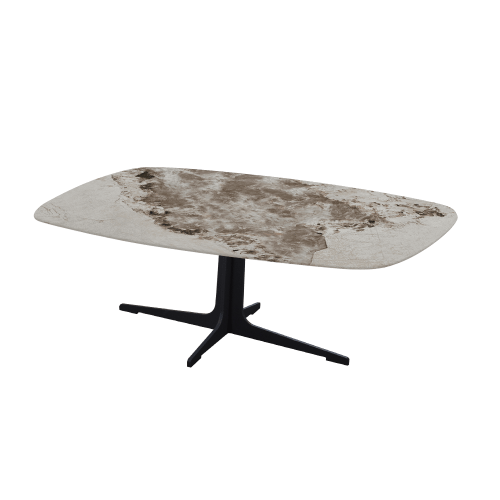 TARINA – Mix & Match Marble Coffee Table with Black Metal Leg (1200mm x 700mm)
