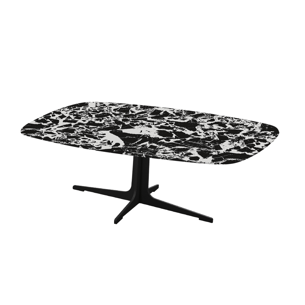 TARINA – Mix & Match Marble Coffee Table with Black Metal Leg (1200mm x 700mm)