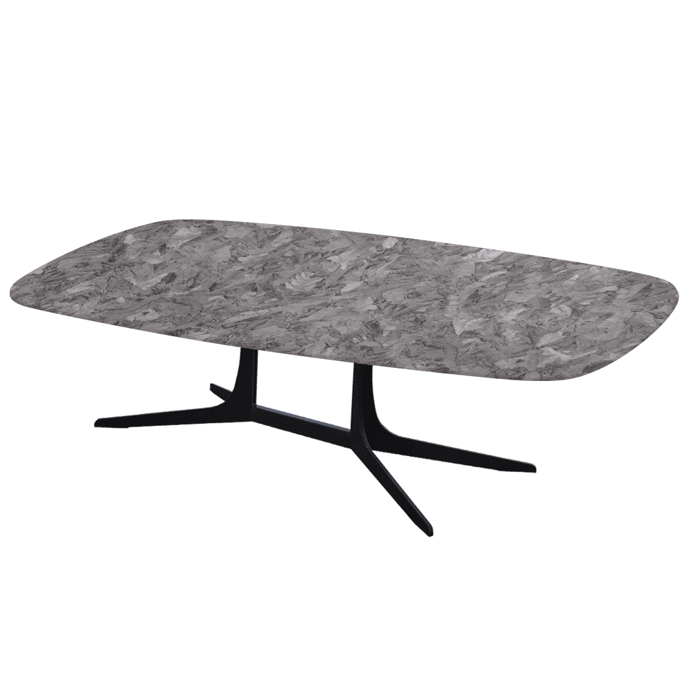 HANNA – Mix & Match Marble Coffee Table with Black Metal Leg (1400mm x 800mm)