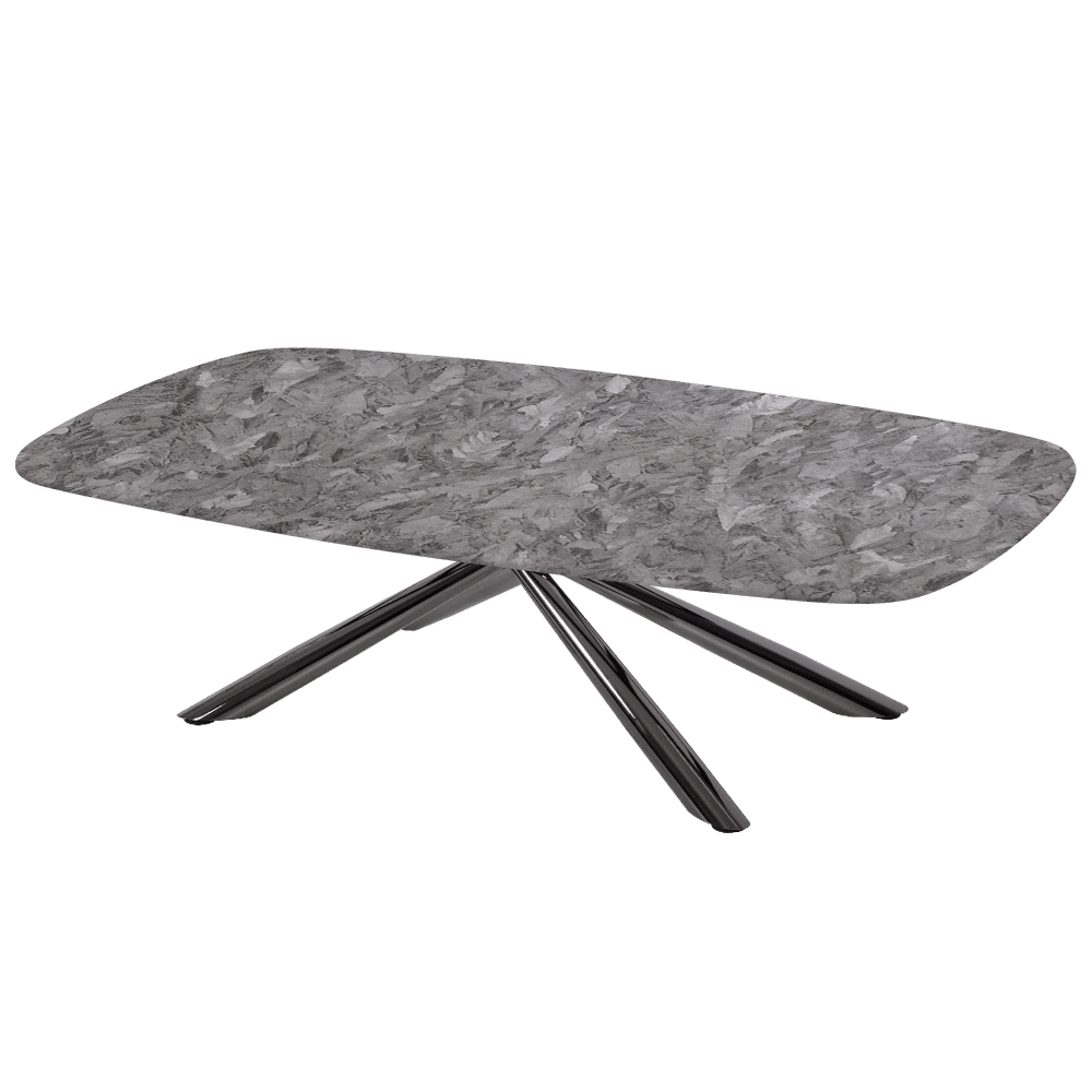 XYLIA – Mix & Match Marble Coffee Table with Black Glossy Metal Leg (1400mm x 800mm)