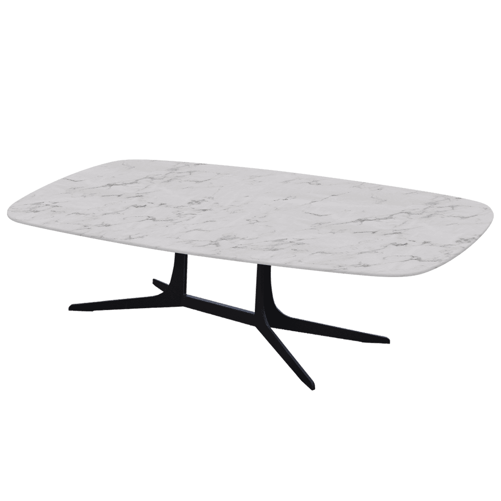 HANNA – Mix & Match Marble Coffee Table with Black Metal Leg (1400mm x 800mm)