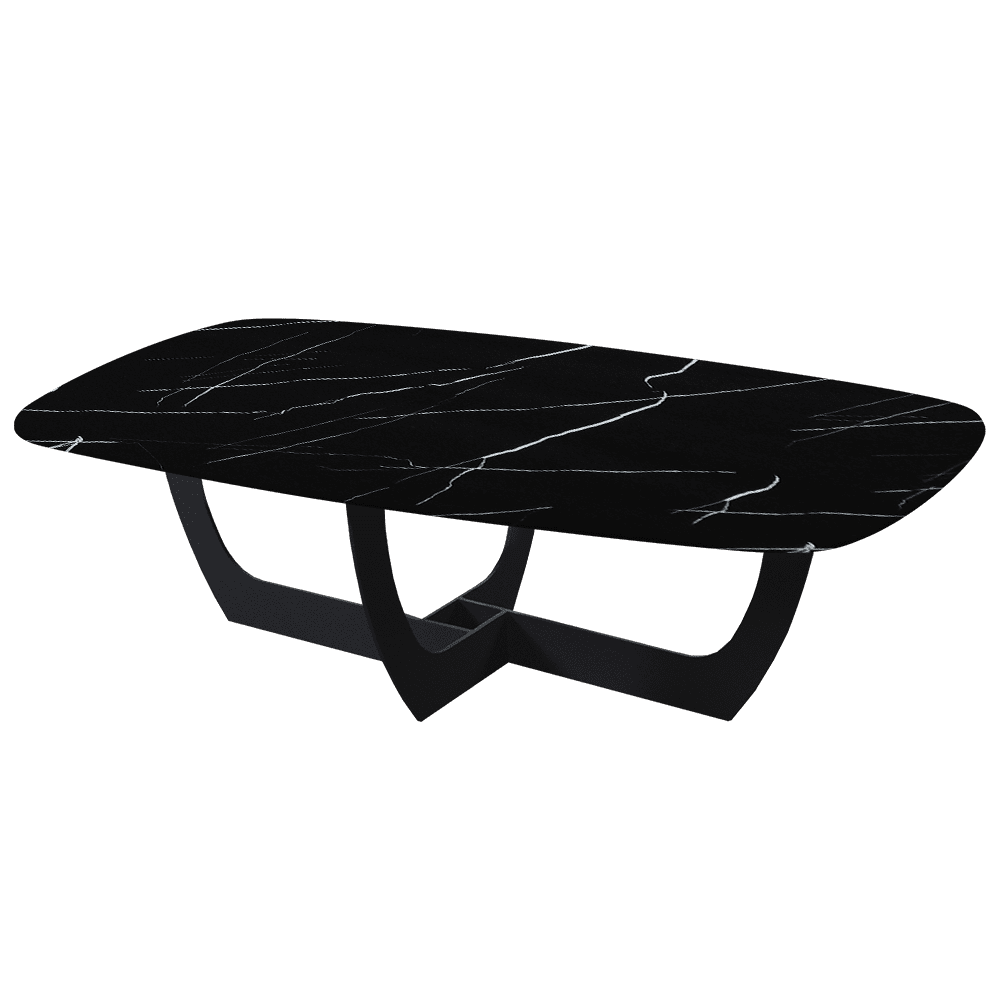 VIENNA – Mix & Match Marble Coffee Table with Black Metal Leg (1400mmx800mm)
