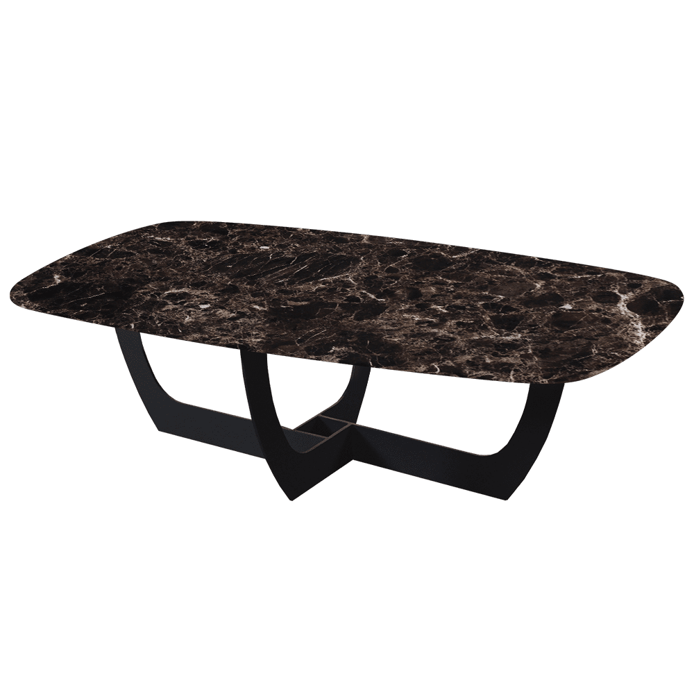 VIENNA – Mix & Match Marble Coffee Table with Black Metal Leg (1400mmx800mm)