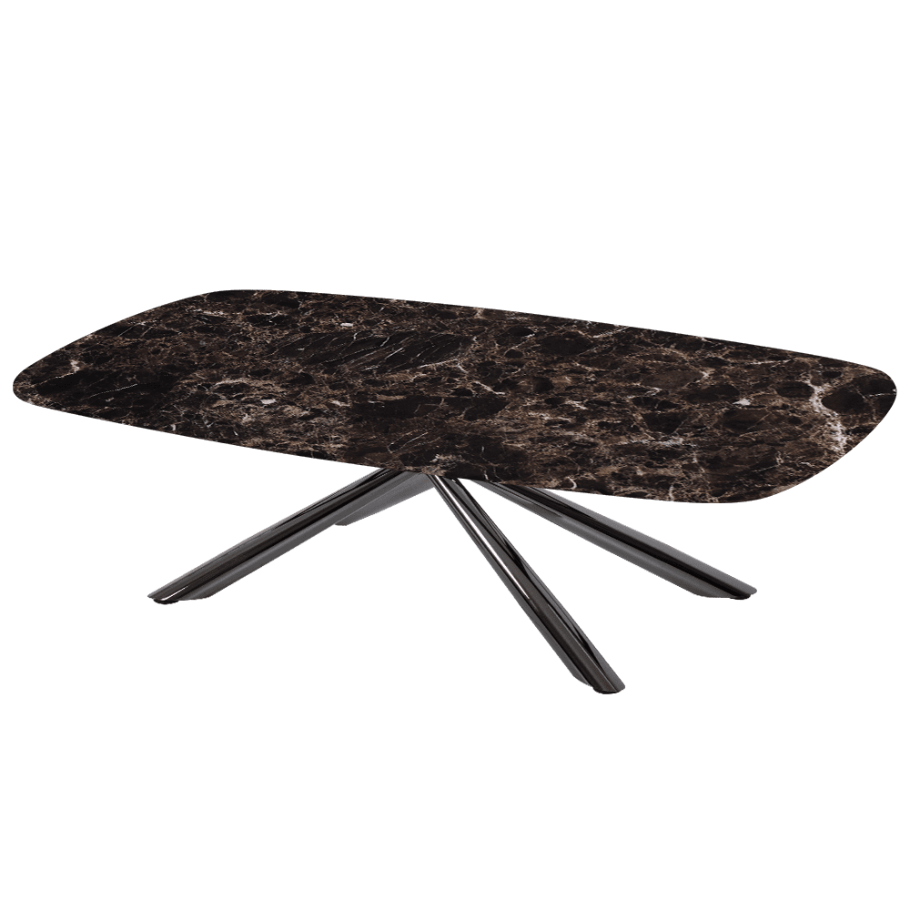 XYLIA – Mix & Match Marble Coffee Table with Black Glossy Metal Leg (1400mm x 800mm)
