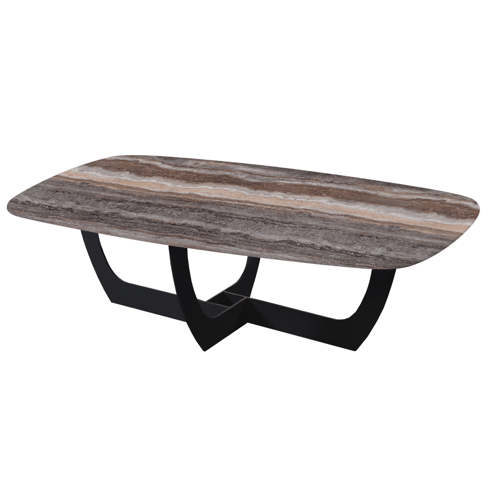 VIENNA – Mix & Match Marble Coffee Table with Black Metal Leg (1400mmx800mm)