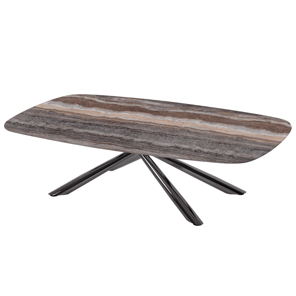 XYLIA – Mix & Match Marble Coffee Table with Black Glossy Metal Leg (1400mm x 800mm)