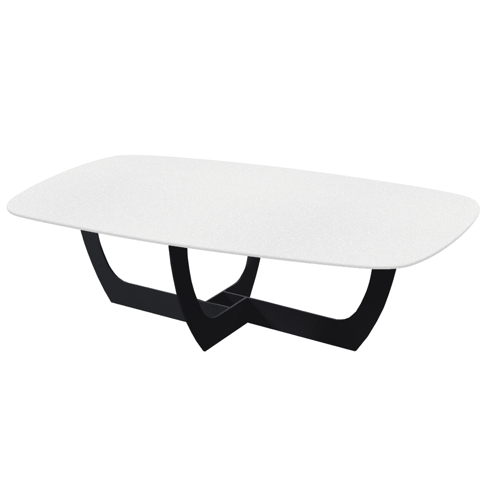 VIENNA – Mix & Match Marble Coffee Table with Black Metal Leg (1400mmx800mm)