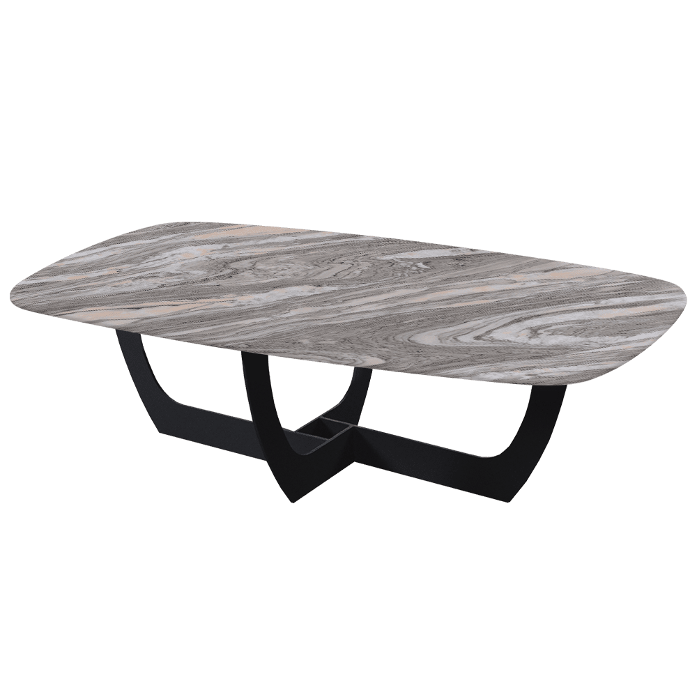 VIENNA – Mix & Match Marble Coffee Table with Black Metal Leg (1400mmx800mm)