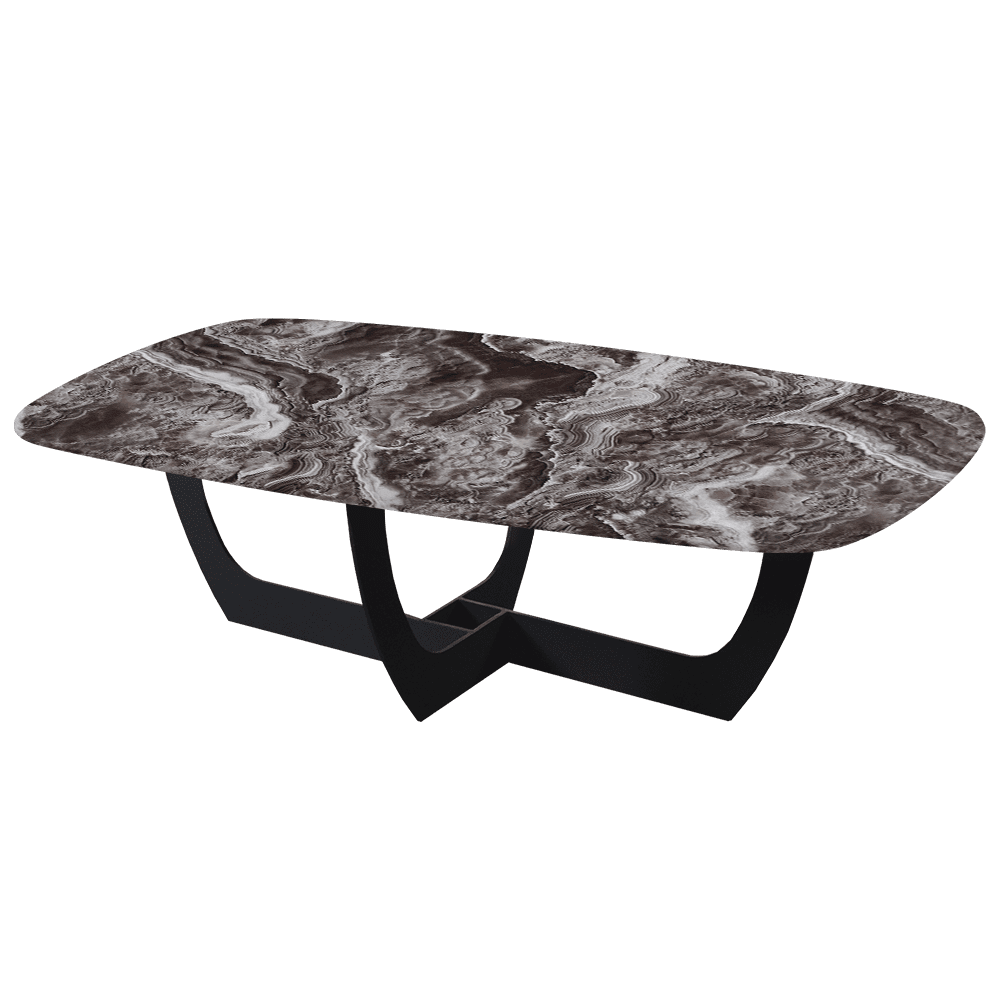 VIENNA – Mix & Match Marble Coffee Table with Black Metal Leg (1400mmx800mm)