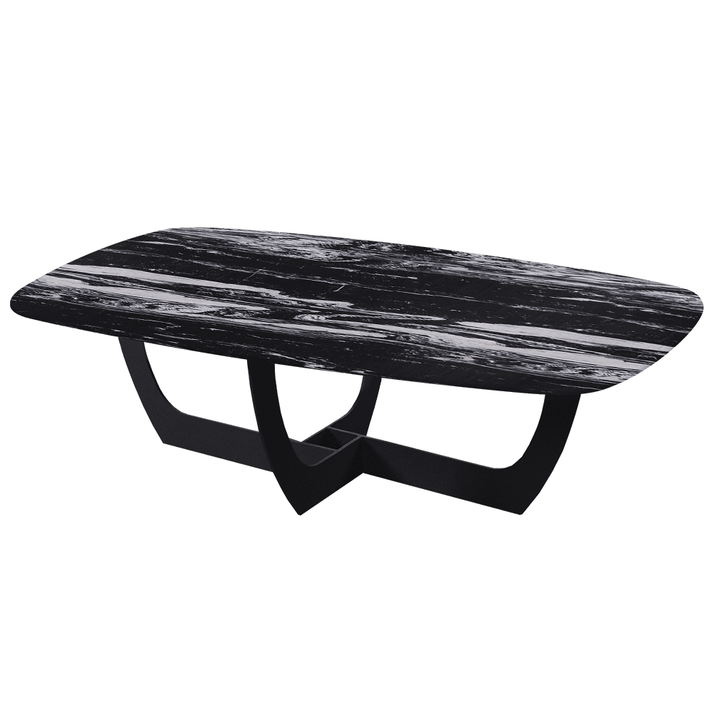 VIENNA – Mix & Match Marble Coffee Table with Black Metal Leg (1400mmx800mm)