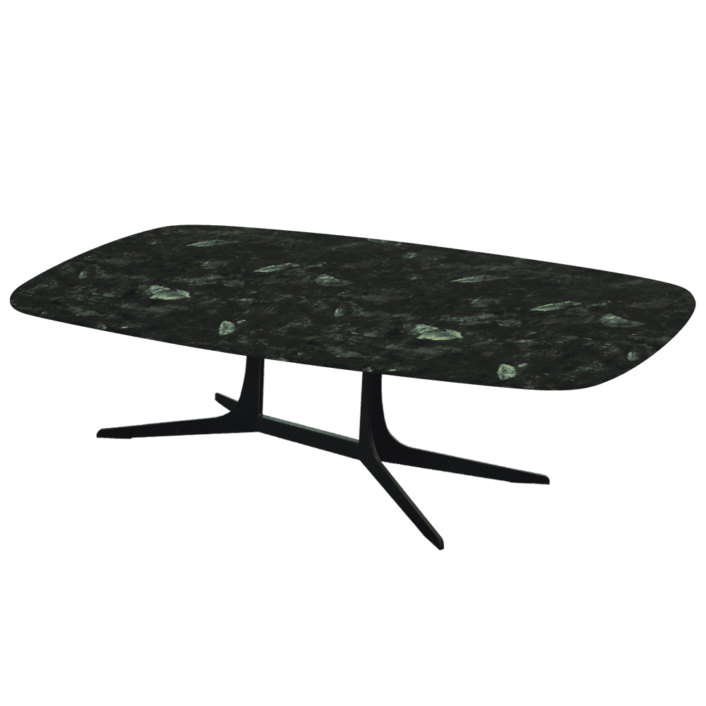 HANNA – Mix & Match Marble Coffee Table with Black Metal Leg (1400mm x 800mm)