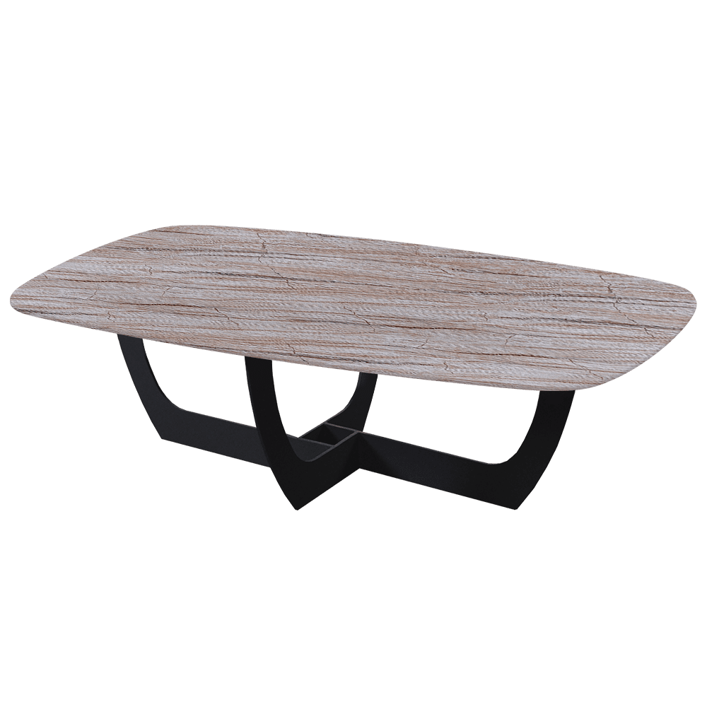 VIENNA – Mix & Match Marble Coffee Table with Black Metal Leg (1400mmx800mm)