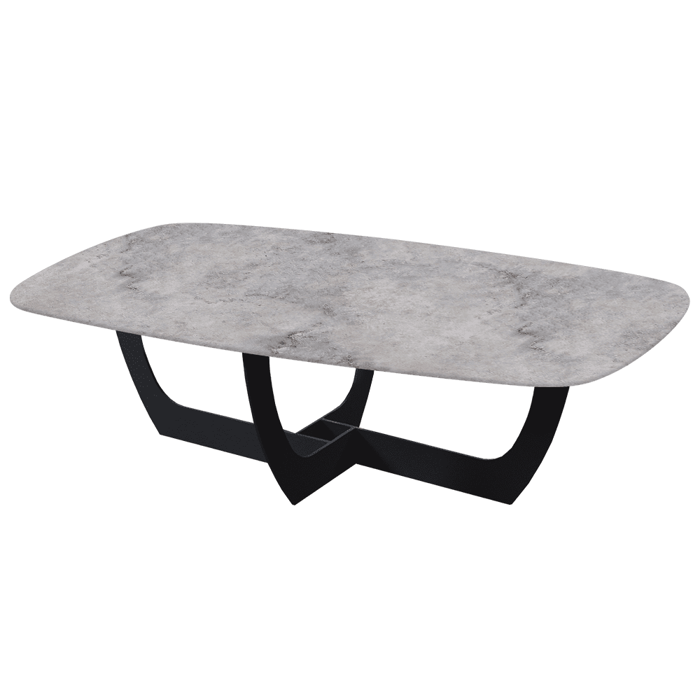 VIENNA – Mix & Match Marble Coffee Table with Black Metal Leg (1400mmx800mm)