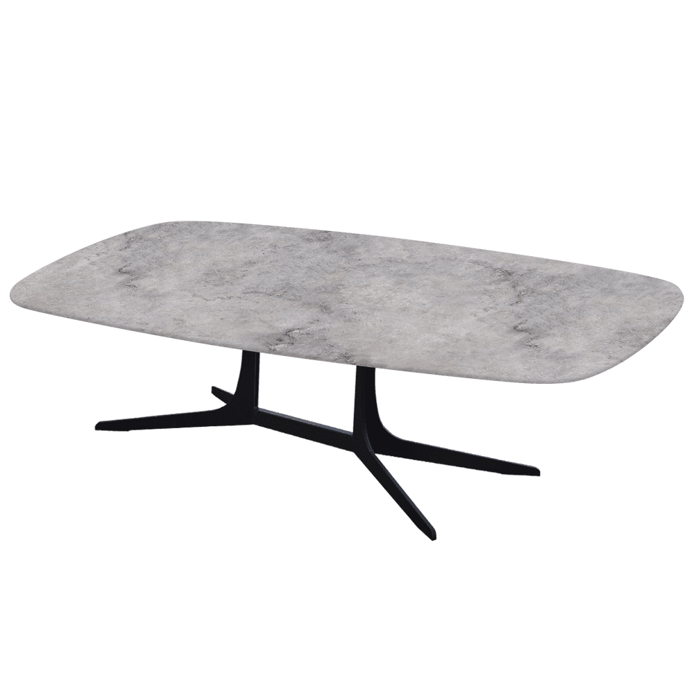 HANNA – Mix & Match Marble Coffee Table with Black Metal Leg (1400mm x 800mm)