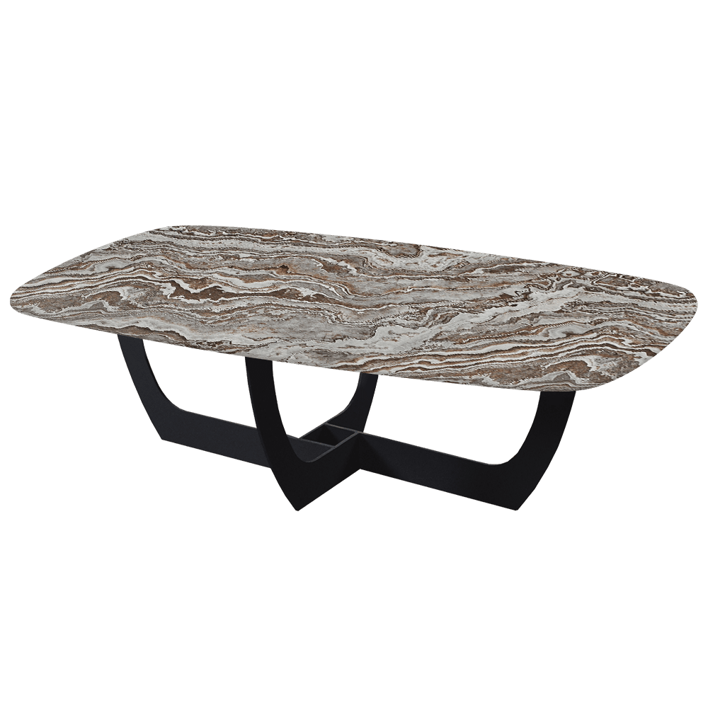 VIENNA – Mix & Match Marble Coffee Table with Black Metal Leg (1400mmx800mm)