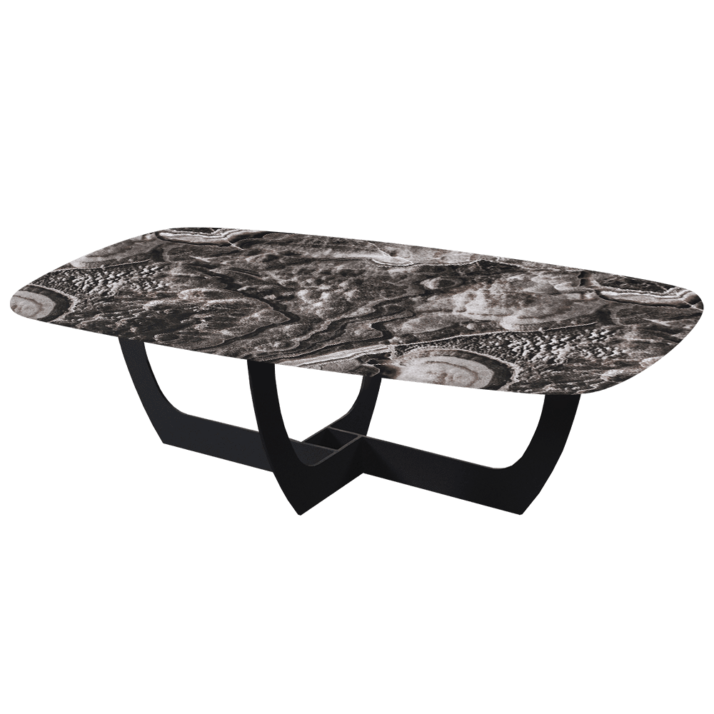 VIENNA – Mix & Match Marble Coffee Table with Black Metal Leg (1400mmx800mm)