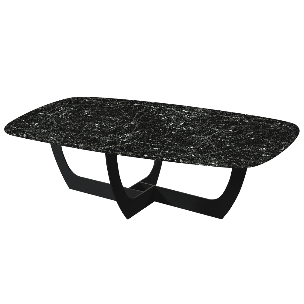 VIENNA – Mix & Match Marble Coffee Table with Black Metal Leg (1400mmx800mm)