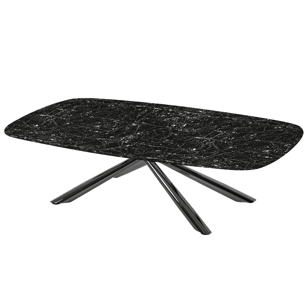XYLIA – Mix & Match Marble Coffee Table with Black Glossy Metal Leg (1400mm x 800mm)