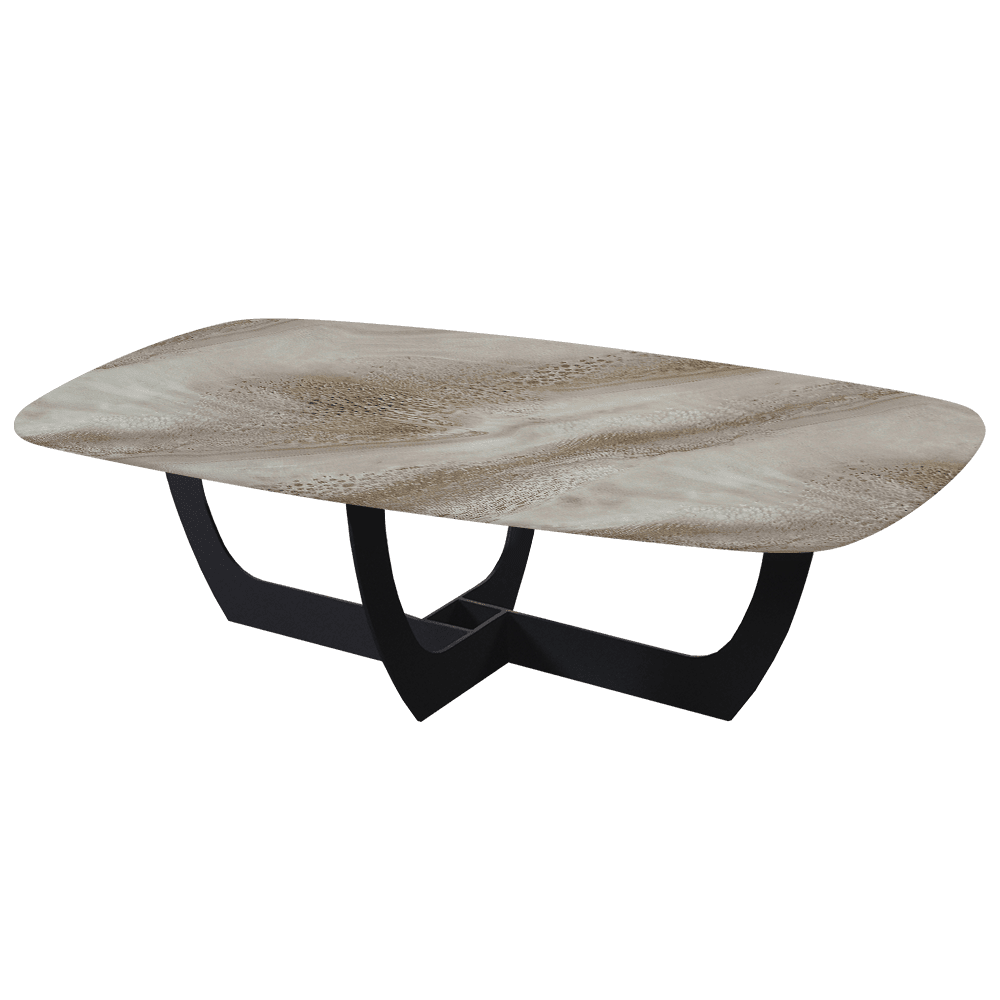 VIENNA – Mix & Match Marble Coffee Table with Black Metal Leg (1400mmx800mm)