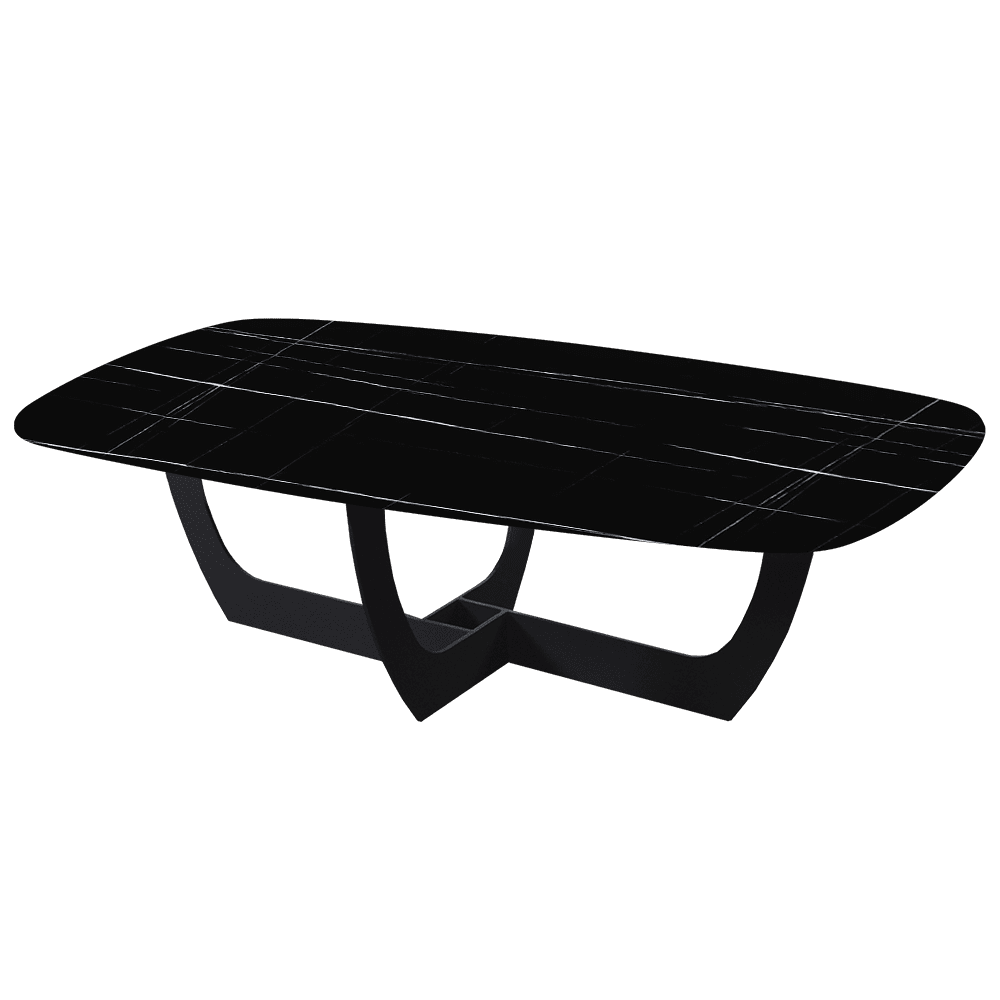 VIENNA – Mix & Match Marble Coffee Table with Black Metal Leg (1400mmx800mm)
