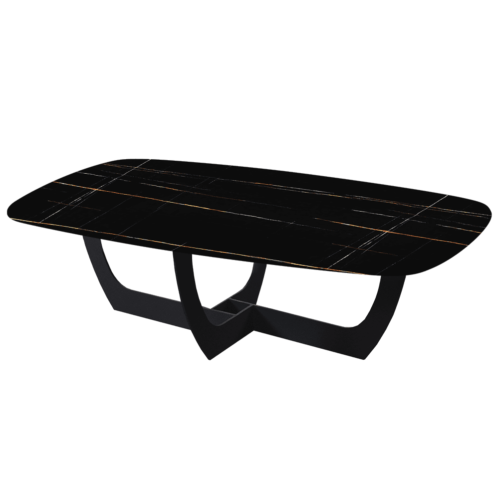 VIENNA – Mix & Match Marble Coffee Table with Black Metal Leg (1400mmx800mm)