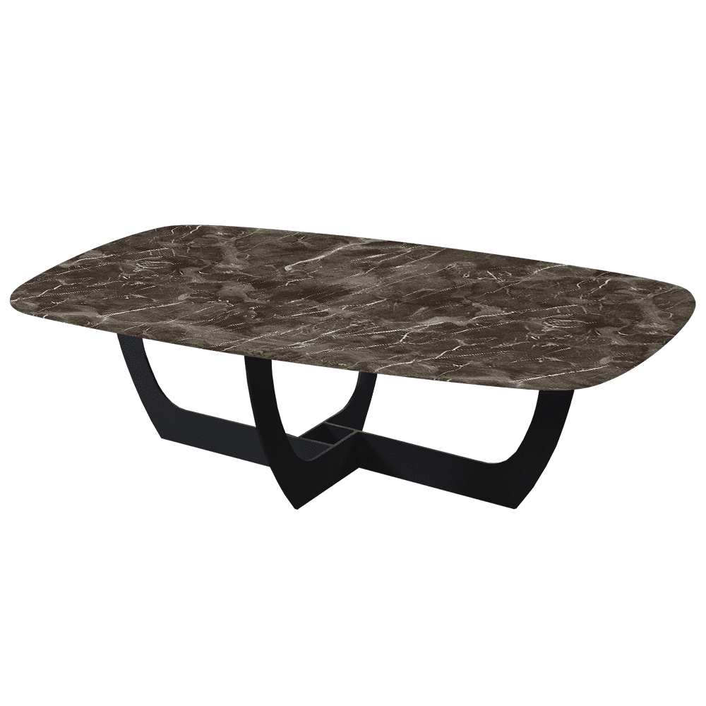 VIENNA – Mix & Match Marble Coffee Table with Black Metal Leg (1400mmx800mm)