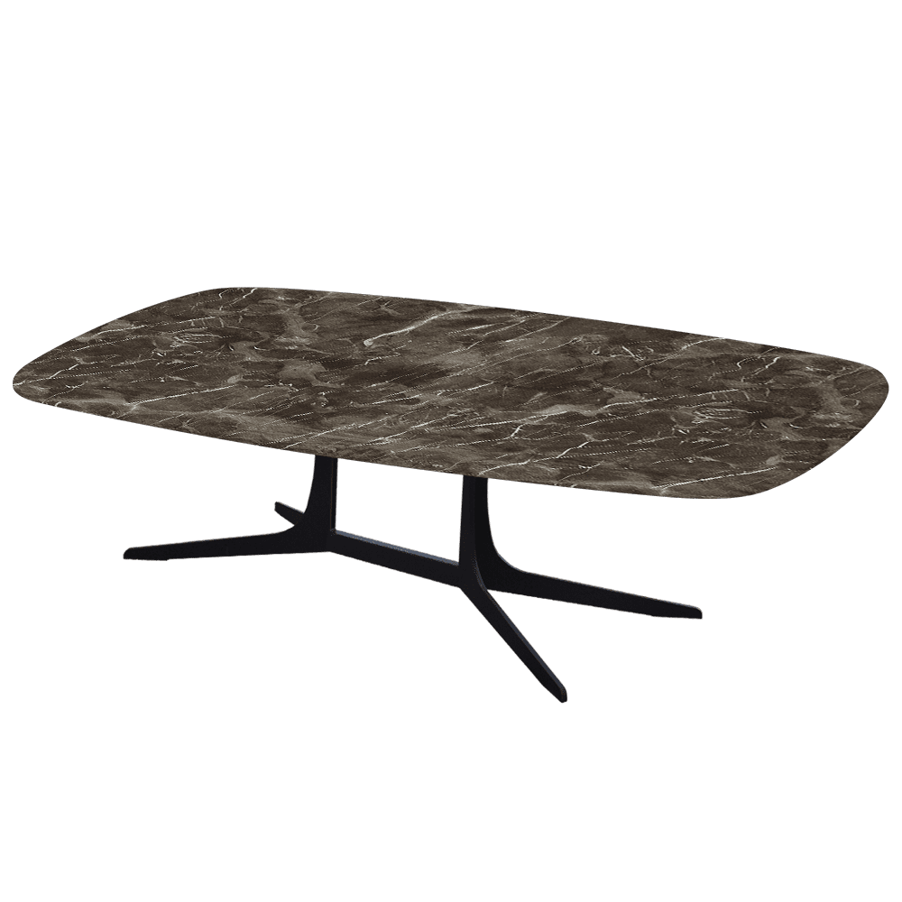 HANNA – Mix & Match Marble Coffee Table with Black Metal Leg (1400mm x 800mm)