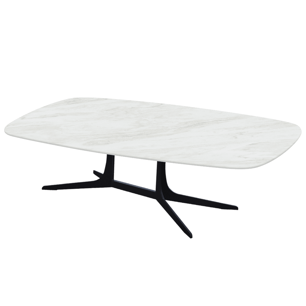 HANNA – Mix & Match Marble Coffee Table with Black Metal Leg (1400mm x 800mm)