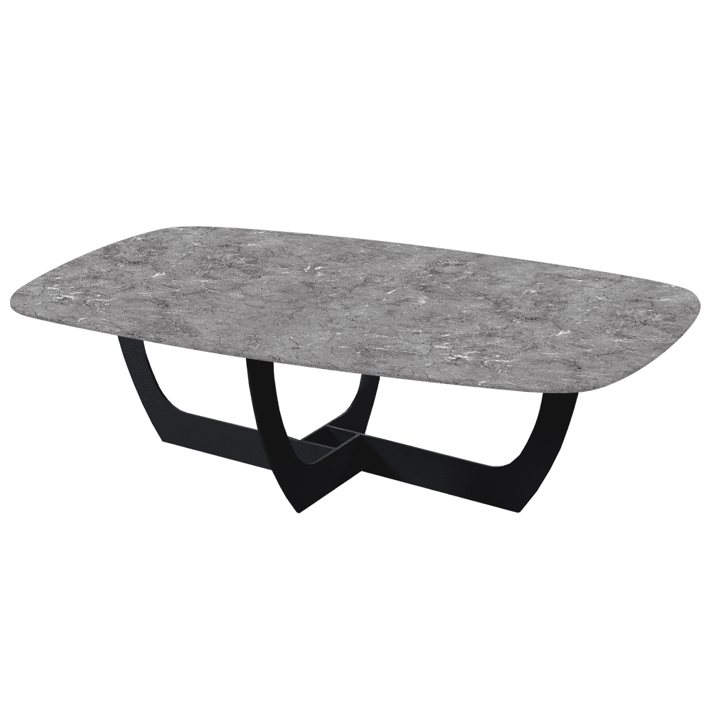 VIENNA – Mix & Match Marble Coffee Table with Black Metal Leg (1400mmx800mm)
