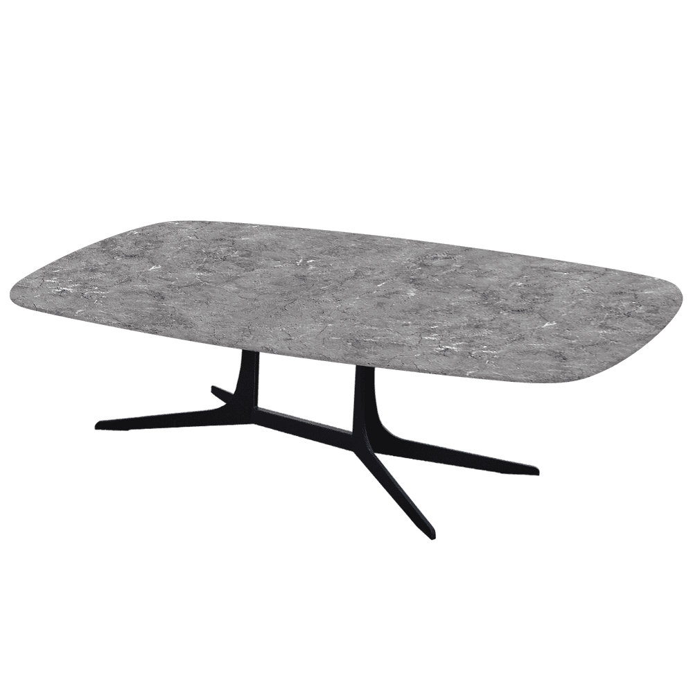HANNA – Mix & Match Marble Coffee Table with Black Metal Leg (1400mm x 800mm)