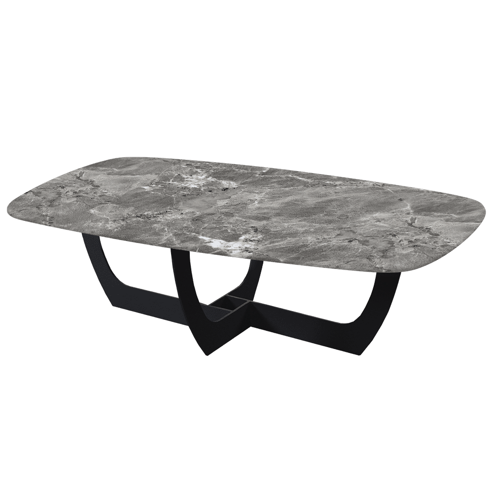 VIENNA – Mix & Match Marble Coffee Table with Black Metal Leg (1400mmx800mm)