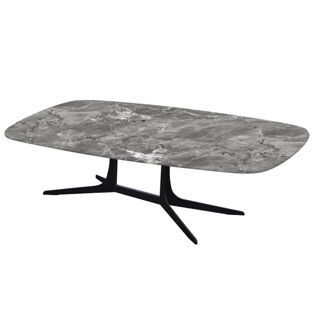 HANNA – Mix & Match Marble Coffee Table with Black Metal Leg (1400mm x 800mm)