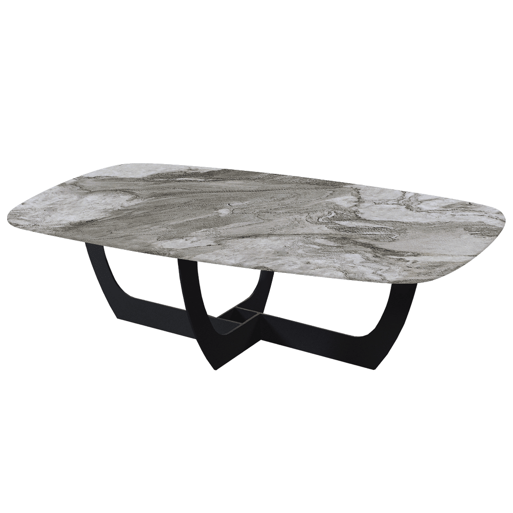 VIENNA – Mix & Match Marble Coffee Table with Black Metal Leg (1400mmx800mm)