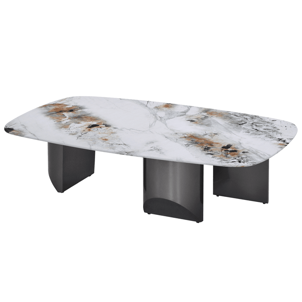 NOA – Mix & Match Marble Coffee Table with Stainless Steel Leg (1400mm x 800mm)