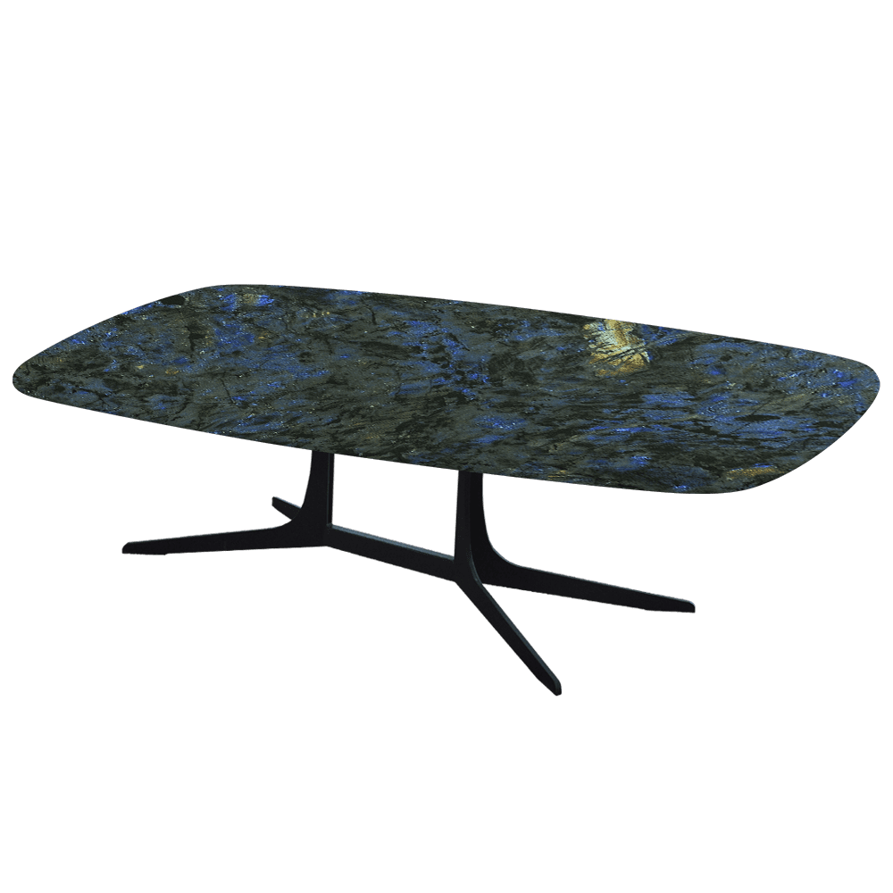 HANNA – Mix & Match Marble Coffee Table with Black Metal Leg (1400mm x 800mm)