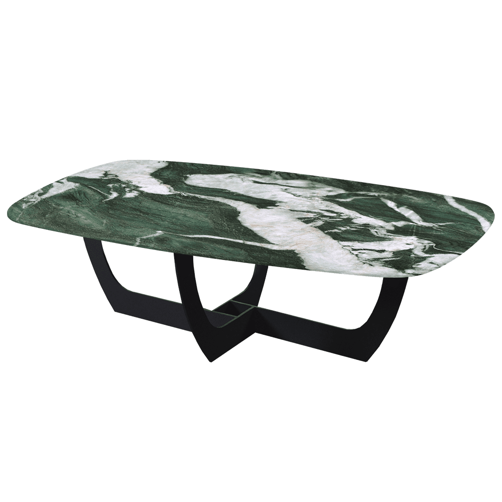 VIENNA – Mix & Match Marble Coffee Table with Black Metal Leg (1400mmx800mm)