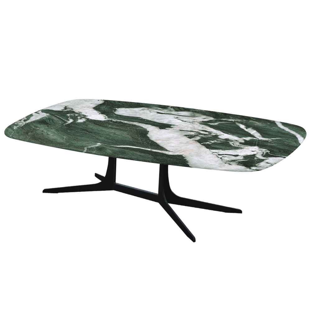 HANNA – Mix & Match Marble Coffee Table with Black Metal Leg (1400mm x 800mm)