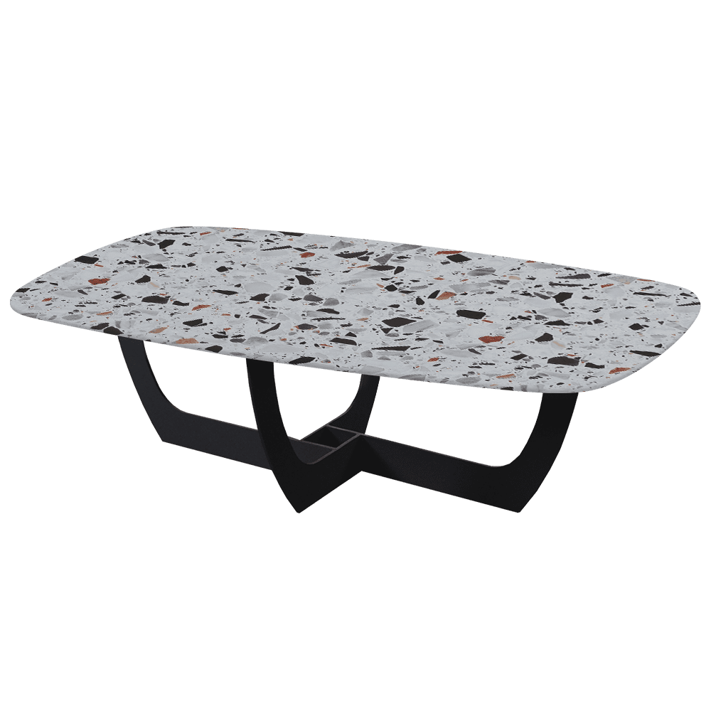 VIENNA – Mix & Match Marble Coffee Table with Black Metal Leg (1400mmx800mm)