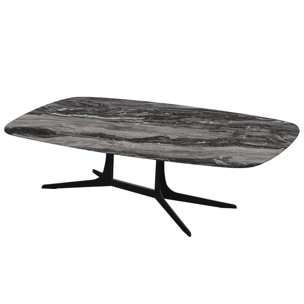 HANNA – Mix & Match Marble Coffee Table with Black Metal Leg (1400mm x 800mm)