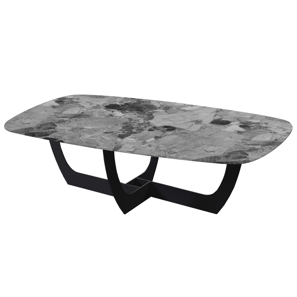 VIENNA – Mix & Match Marble Coffee Table with Black Metal Leg (1400mmx800mm)