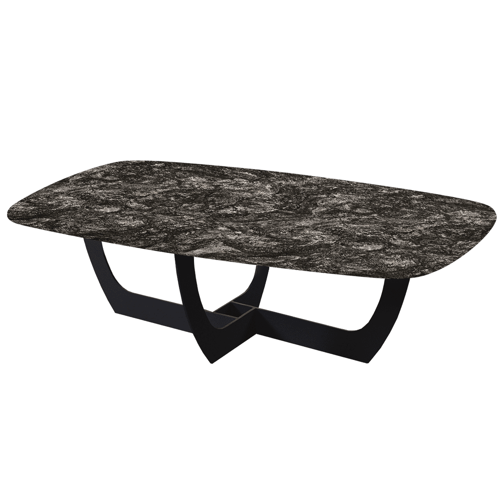 VIENNA – Mix & Match Marble Coffee Table with Black Metal Leg (1400mmx800mm)